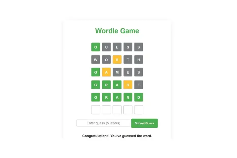 Wordle App Puzzle Game