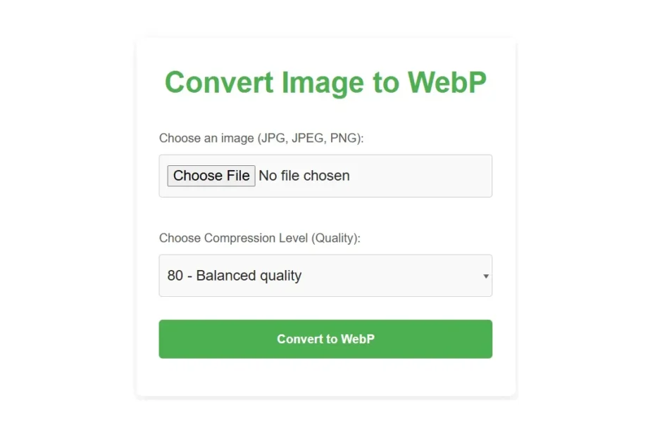 Convert JPG to WebP or Convert PNG to WebP